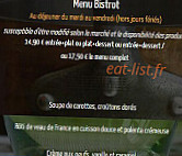 Le Manege menu