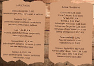 Panimo Pub A'la Carte menu