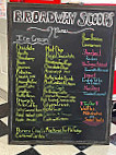 Broadway Scoops menu