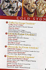 Cold Stone Creamery menu