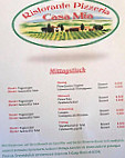 Pizzeria Casa Mia menu