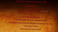 Comptoir des Voyageurs menu