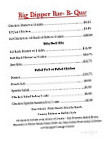 Big Dipper B-que menu