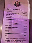 The Park Street Food menu