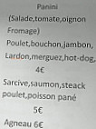 La Bella Oceane menu