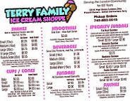 Family Ice Cream menu