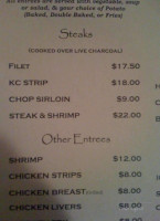 Bandana Reds Steakhouse menu