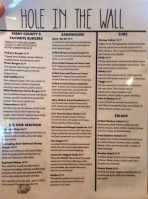 The Hole In The Wall menu