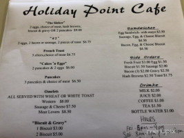 Holiday Point Cafe menu