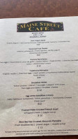 Main Street Cafe menu