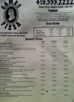 Cameo Pizza menu