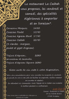 La Casbah menu