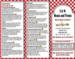 C W Meats And Treats menu