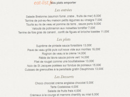 Ma Chaumiere menu