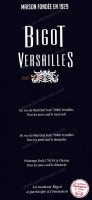 Bigot Versailles menu