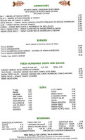 Indian Creek Cafe menu