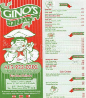 Gino's Pizza Inn menu