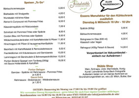 Jostalstüble menu