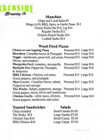 Backside Brewing menu