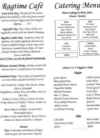 Rag Time Cafe menu