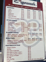 Exspresso's menu