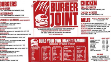 My Burger Joint menu