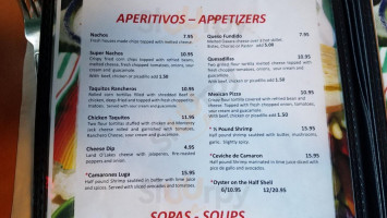 Nachos menu