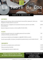 La Table Du Coq menu