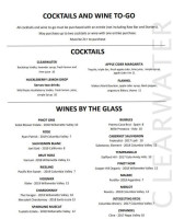 Clearwater menu