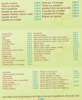 La petite fringale menu