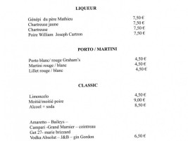 Sur l'Ardoise menu