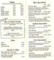 The Upper Crust menu