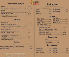 Senor Taco Mexican Grill menu