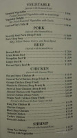 David's Chinese menu