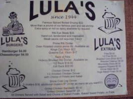 Lula's Tavern menu