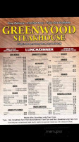 Greenwood Steakhouse menu