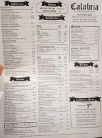 Calabria Italian menu