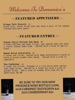 Domenico's Pizzeria menu