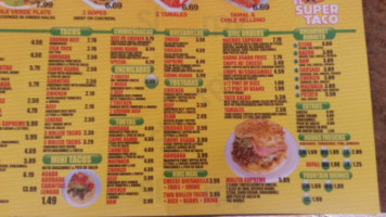 El Super Taco menu