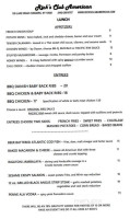 Ricks Club American menu