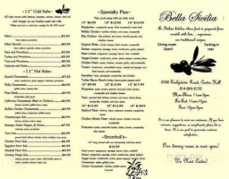 Bella Sicilia menu