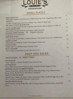 Louie's Prime Steakhouse menu