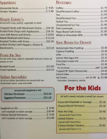 Bellevue Cafe menu