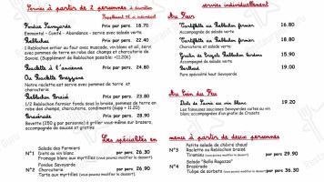 La Ferme menu