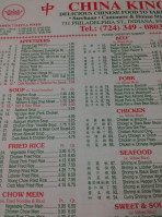 China King menu