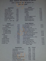 Blue Tomato menu