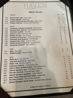 Haven Riverfront Restaurant And Bar menu