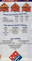 Domino's Pizza menu