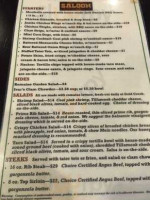 Gold Creek Saloon menu