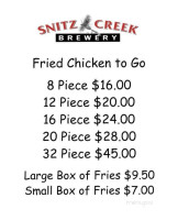 Snitz Creek Brewery menu